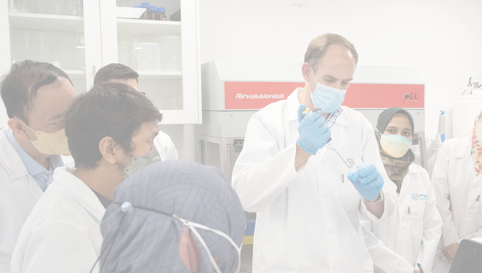 Dr Gerhardt Boukes of Afrigen, demonstrates in lab during a training programme for a group of Indonesian scientists, at Afrigen, which has been selected as the WHO Vaccine Hub, in Cape Town, South Africa, on 05 April, 2022. Photo by Rodger Bosch for MPP dodge@netactive.co.za