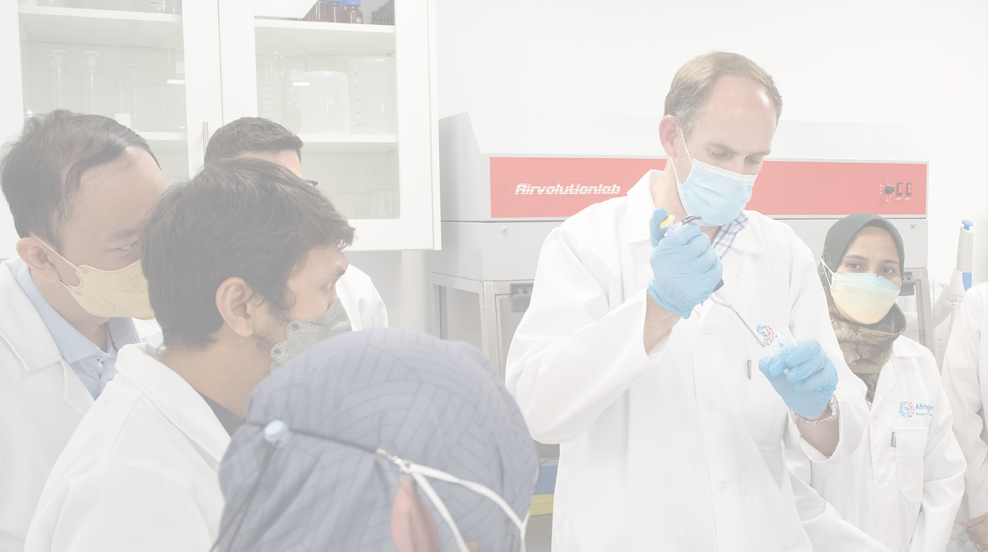 Dr Gerhardt Boukes of Afrigen, demonstrates in lab during a training programme for a group of Indonesian scientists, at Afrigen, which has been selected as the WHO Vaccine Hub, in Cape Town, South Africa, on 05 April, 2022. Photo by Rodger Bosch for MPP dodge@netactive.co.za