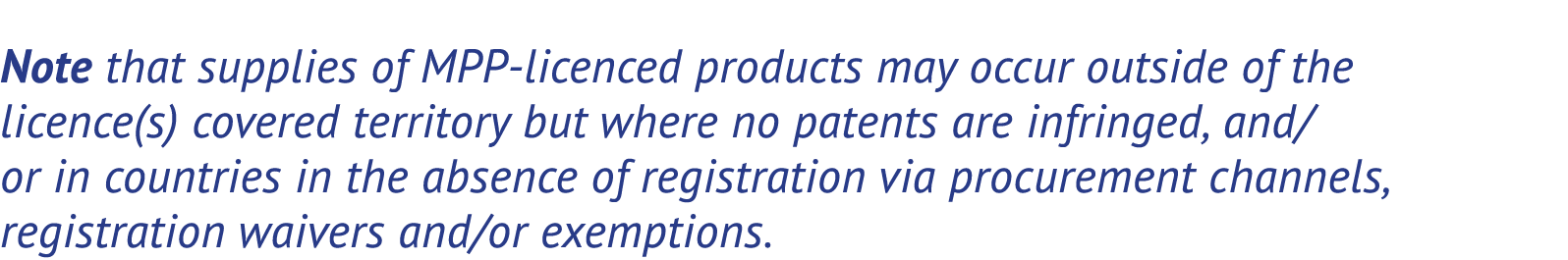 Note that supplies of MPP licenced products may occur outside of the licence(s) covered territory but where no patent...